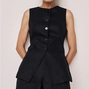 Dissh ALESSIA BLACK LINEN VEST